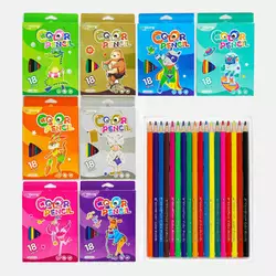 Олівці C 61993 (160) 8 видів, 18 шт в упаковці, 18 кольорів, в коробці, ВИДАЄТЬСЯ ТІЛЬКИ МІКС ВИДІВ Олівці C 61993 (160) 8 видів, 18 шт в упаковці, 18 кольорів, в коробці, ВИДАЄТЬСЯ ТІЛЬКИ МІКС ВИДІВ