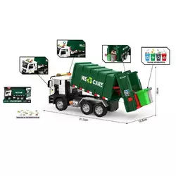 Спецтехніка WY 1115 A (18) сміттєвоз, масштаб - 1:10, підсвічування, звукові ефекти, рухомі деталі, інерція, гумові шини, в коробці Спецтехніка WY 1115 A (18) сміттєвоз, масштаб - 1:10, підсвічування, звукові ефекти, рухомі деталі, інерція, гумові шини, в коробці