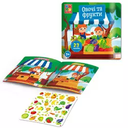 гр М`які наліпки "Овочі та фрукти" - VT4206-50 "Vladi Toys", 23 наліпки гр М`які наліпки "Овочі та фрукти" - VT4206-50 "Vladi Toys", 23 наліпки