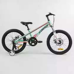 Детский магниевый велосипед 20`` CORSO «Speedline» MG-94526 (1) магниевая рама, дисковые тормоза, дополнительные колеса, собран на 75