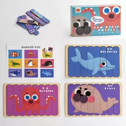 Пазли С 49379 (36) “Морські мешканці”, дерев`яні, пазли-палички, двосторонні, у коробці Пазли С 49379 (36) “Морські мешканці”, дерев`яні, пазли-палички, двосторонні, у коробці