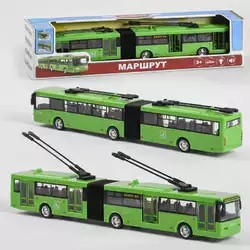 Троллейбус 9716 A (24) “Play Smart” инерция, на батарейках, подсветка фар, русская озвучка, в коробке