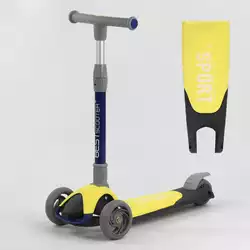Самокат трехколесный F-55295 (6) Best Scooter, ЖЕЛТЫЙ, складной алюминиевый руль, 3 колеса PU со светом, d=120*35мм Самокат трехколесный F-55295 (6) Best Scooter, ЖЕЛТЫЙ, складной алюминиевый руль, 3 колеса PU со светом, d=120*35мм