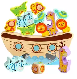 Балансир дерев`яний C 73242 (80) тваринки, човен, кубик, в коробці Балансир дерев`яний C 73242 (80) тваринки, човен, кубик, в коробці