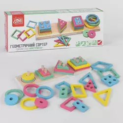 гр Деревянный геометрический сортер 87639 (30) "4FUN Game Club Wood", в коробке гр Деревянный геометрический сортер 87639 (30) "4FUN Game Club Wood", в коробке