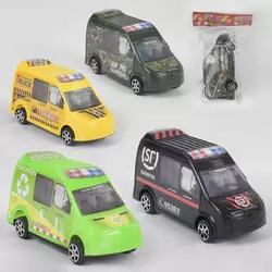 Набір машин 399-165 (720/2) 4 види, інерція, 1 штука в пакеті Набір машин 399-165 (720/2) 4 види, інерція, 1 штука в пакеті