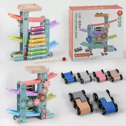 Трек C 44894 (20) дерево-пластик, 4 поверхи, 6 машинок, ксилофон, в коробці Трек C 44894 (20) дерево-пластик, 4 поверхи, 6 машинок, ксилофон, в коробці