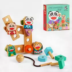 Логічна гра C 55636 (36) дерев`яна, 21 елемент, фігурна шнуровка, дерев`яні болтики, в коробці Логічна гра C 55636 (36) дерев`яна, 21 елемент, фігурна шнуровка, дерев`яні болтики, в коробці