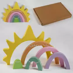 Логічна гра С 47863 (32) дерев’яна, пірамідка "Веселка та сонечко", 6 елементів, в коробці Логічна гра С 47863 (32) дерев’яна, пірамідка "Веселка та сонечко", 6 елементів, в коробці