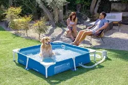 Intex Басейн 48402 NP (1) для домашніх тварин, з металевим каркасом, скімером та диспенсером для води, 152х152х30,5 см, об`єм 537 л Intex Басейн 48402 NP (1) для домашніх тварин, з металевим каркасом, скімером та диспенсером для води, 152х152х30,5 см, об`єм 537 л