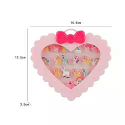 Набір прикрас A 059 B (120/2) 18 каблучок, пластикова основа каблучки, регулюється об`єм, у боксі Набір прикрас A 059 B (120/2) 18 каблучок, пластикова основа каблучки, регулюється об`єм, у боксі