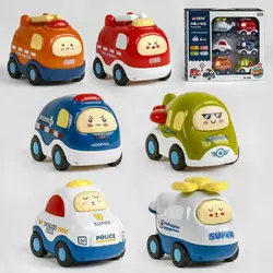 Набор машин 3708 (18) 6 моделей, инерция, в коробке Набор машин 3708 (18) 6 моделей, инерция, в коробке