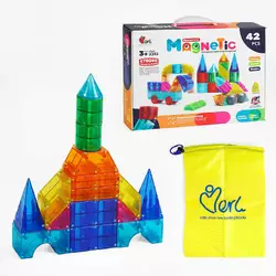 Магнітний конструктор 3302 (12) 42 елементи, геометричні фігури, книжка із завданнями, в коробці Магнітний конструктор 3302 (12) 42 елементи, геометричні фігури, книжка із завданнями, в коробці