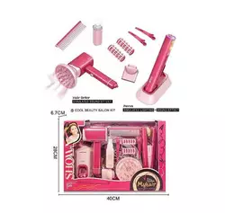 Набір перукаря 2802-4 (36/2) підсвічування, функціональний фен з підставкою, затискачі, 2 насадки, гребінець, бігуді, пляшечка з розпилювачем, резинки Набір перукаря 2802-4 (36/2) підсвічування, функціональний фен з підставкою, затискачі, 2 насадки, гребінець, бігуді, пляшечка з розпилювачем, резинки