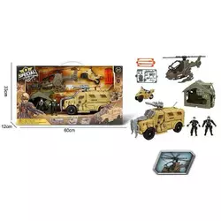 Набір військової техніки G 3109-29 (9) гелікоптер, машин, скутер, 2 фігурки військових, зброя, намет, в коробці Набір військової техніки G 3109-29 (9) гелікоптер, машин, скутер, 2 фігурки військових, зброя, намет, в коробці