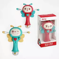 Брязкальце 698-75 (144/2) "Бджілка", 2 кольори, 3D підсвічування, звуки, мелодії, прорізувачі, в коробці Брязкальце 698-75 (144/2) "Бджілка", 2 кольори, 3D підсвічування, звуки, мелодії, прорізувачі, в коробці