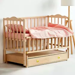 гр Ліжечко дитяче "Ангеліна" (1) шарнір-підшибник з відкидною боковиною+шухляда, бук (натуральна) гр Ліжечко дитяче "Ангеліна" (1) шарнір-підшибник з відкидною боковиною+шухляда, бук (натуральна)