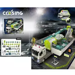 Трек JD 605 D (12/2) звуки, підсвічування, інерційний механізм, гумові шини, 6 машинок, в коробці Трек JD 605 D (12/2) звуки, підсвічування, інерційний механізм, гумові шини, 6 машинок, в коробці