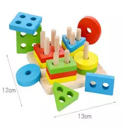 Дерев`яний геометричний сортер 74381 (96) розмір - 13х13х5.5 см, в коробці Дерев`яний геометричний сортер 74381 (96) розмір - 13х13х5.5 см, в коробці