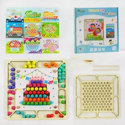 Мозаїка дерев’яна C 60413 (20) 10 трафаретів, 8 кольорів намистин, в коробці Мозаїка дерев’яна C 60413 (20) 10 трафаретів, 8 кольорів намистин, в коробці