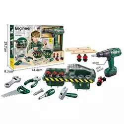 Набір інструментів G 251 (20/2) 30 елементів, шурупокрут на батарейках, ящик для інструментів, тренувальні бруски, в коробці Набір інструментів G 251 (20/2) 30 елементів, шурупокрут на батарейках, ящик для інструментів, тренувальні бруски, в коробці