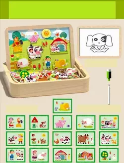 Дерев’яна магнітна дошка C 75301 (32) “Тварини”, магнітні елементи, маркер пиши-витирай, в коробці Дерев’яна магнітна дошка C 75301 (32) “Тварини”, магнітні елементи, маркер пиши-витирай, в коробці