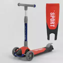 Самокат трехколесный F-44077 (6) Best Scooter, КРАСНЫЙ, складной алюминиевый руль, 3 колеса PU со светом, d=120*35мм Самокат трехколесный F-44077 (6) Best Scooter, КРАСНЫЙ, складной алюминиевый руль, 3 колеса PU со светом, d=120*35мм