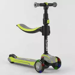 Самокат трехколесный Best Scooter JS-20815 (4) с сидением, алюминиевый руль, 3 колеса PU со светом, d=12 см Самокат трехколесный Best Scooter JS-20815 (4) с сидением, алюминиевый руль, 3 колеса PU со светом, d=12 см