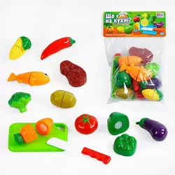 гр Продукти на липучках “Що є на кухні?” 65283 (168/2) "4FUN Game Club", 12 елементів, обробна дошка, ніж, у пакеті гр Продукти на липучках “Що є на кухні?” 65283 (168/2) "4FUN Game Club", 12 елементів, обробна дошка, ніж, у пакеті