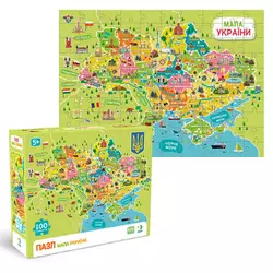 гр Пазл "Мапа України" 300706 (48) "DoDo", назви українською мовою, 100 елементів, розмір зібраного пазла: 39х28 см, в коробці гр Пазл "Мапа України" 300706 (48) "DoDo", назви українською мовою, 100 елементів, розмір зібраного пазла: 39х28 см, в коробці