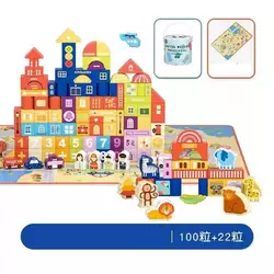 Конструктор дерев’яний C 74301 (12) 122 елементи, мішечок для зберігання, пазли, у відрі Конструктор дерев’яний C 74301 (12) 122 елементи, мішечок для зберігання, пазли, у відрі