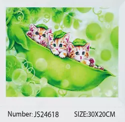 Алмазна мозаїка JS 24618 (50) "TK Group", 20х30 см, "Коти Горошки", в коробці Алмазна мозаїка JS 24618 (50) "TK Group", 20х30 см, "Коти Горошки", в коробці