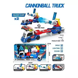 Трейлер JP 588-33 B (12) звуки, підсвіч., трек, 2 металопластикові машинки, механічні запускачі, механічна ракетниця, м’які кільки, в коробці Трейлер JP 588-33 B (12) звуки, підсвіч., трек, 2 металопластикові машинки, механічні запускачі, механічна ракетниця, м’які кільки, в коробці