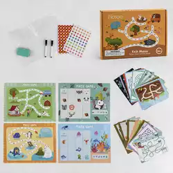 Логічна гра C 47861 (36) "Багаторазова книга - лабіринт", 30 ігрових карток, два фломастери, папка, наклейки, в коробці Логічна гра C 47861 (36) "Багаторазова книга - лабіринт", 30 ігрових карток, два фломастери, папка, наклейки, в коробці