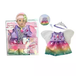 Одяг для пупса BLC 209 B (96) сукня, фатинові крильця, діадема, підгузок, в пакеті Одяг для пупса BLC 209 B (96) сукня, фатинові крильця, діадема, підгузок, в пакеті