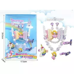 Набір прикрас A 9 E (120/2) намисто, браслет, шпильки, резинки, сережки, у слюді Набір прикрас A 9 E (120/2) намисто, браслет, шпильки, резинки, сережки, у слюді