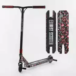 Самокат трюковый Best Scooter BS-77488 (4) HIC-система, ПЕГИ, алюминиевый диск и дека с ПРИНТОМ, колёса PU, d=110мм, ширина руля - 60 см, в коробке Самокат трюковый Best Scooter BS-77488 (4) HIC-система, ПЕГИ, алюминиевый диск и дека с ПРИНТОМ, колёса PU, d=110мм, ширина руля - 60 см, в коробке