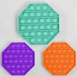 Игра антистресс 1773 (240) Pop it (Поп ит) Simple Dimple (Симпл Димпл) 3 цвета, 12 см, 28 пупырок, в пакете