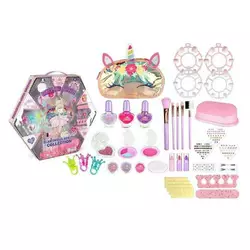 Набір косметики ZR 35 C (24/2) тіні, лаки, накладні нігті, пензлики, глітери, блискітки, румяна, аксесуари, в коробці Набір косметики ZR 35 C (24/2) тіні, лаки, накладні нігті, пензлики, глітери, блискітки, румяна, аксесуари, в коробці