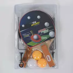 Набір ракеток для пінг-понгу С 34430 (50) "TK Sport" сітка, 2 ракетки + 3 м`ячі, в слюді Набір ракеток для пінг-понгу С 34430 (50) "TK Sport" сітка, 2 ракетки + 3 м`ячі, в слюді