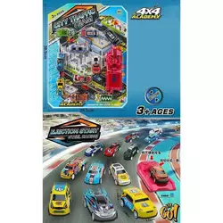 Набір машин 24618 (108/2) 10 штук, металопластик, механічний запускач, на листі Набір машин 24618 (108/2) 10 штук, металопластик, механічний запускач, на листі