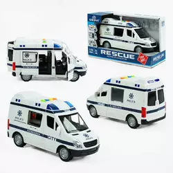 Машина WY 590 F (36) "Поліція", підсвічування, звуки, інерція, в коробці Машина WY 590 F (36) "Поліція", підсвічування, звуки, інерція, в коробці
