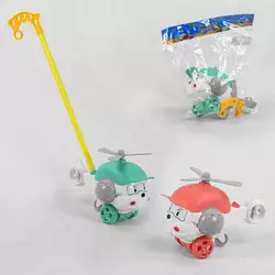 Каталка 198-19 (72/2) 2 види, "Вертоліт" на палиці, дзвіночок, пропелер, в пакеті Каталка 198-19 (72/2) 2 види, "Вертоліт" на палиці, дзвіночок, пропелер, в пакеті