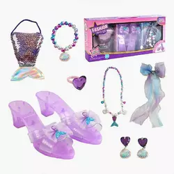 Набір прикрас JY 3407 (48/2) туфельки, сумочка, перстень, сережки, намисто, заколка з бантом, в коробці Набір прикрас JY 3407 (48/2) туфельки, сумочка, перстень, сережки, намисто, заколка з бантом, в коробці