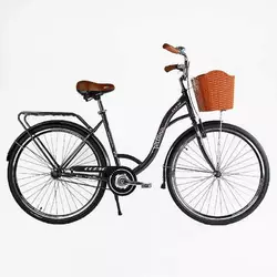 Велосипед міський Corso «FORTUNA» 28`` FR-28722 + КОШИК (1) одношвидкісний, сталева рама 20``, корзина, багажник Велосипед міський Corso «FORTUNA» 28`` FR-28722 + КОШИК (1) одношвидкісний, сталева рама 20``, корзина, багажник