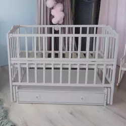 гр Ліжечко дитяче "Анастасія" (1) шарнір-підшибник з відкидною боковиною+шухляда, бук (сірий) гр Ліжечко дитяче "Анастасія" (1) шарнір-підшибник з відкидною боковиною+шухляда, бук (сірий)