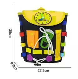 М`який рюкзак-бізіборд 25001 (64) фетр, пальчикові ігри, шнурівка, годинник, ремінці, гофра, в пакеті М`який рюкзак-бізіборд 25001 (64) фетр, пальчикові ігри, шнурівка, годинник, ремінці, гофра, в пакеті