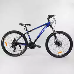Велосипед Спортивный CORSO «GTR-3000» 26" дюймов 56106 (1) рама алюминиевая 15``, оборудование Shimano 21 скорость, собран на 75