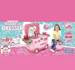 Трюмо 661-3002 (12) "Автобус", машинка, імітація косметики, прикраси, фен, м`яка іграшка, в коробці Трюмо 661-3002 (12) "Автобус", машинка, імітація косметики, прикраси, фен, м`яка іграшка, в коробці