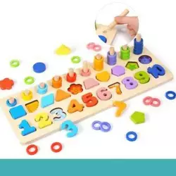 Логічна дерев’яна дошка С 74624 (36) сортер, дерев`яні кілочки, кольорові кільця, цифри, фігури, в коробці Логічна дерев’яна дошка С 74624 (36) сортер, дерев`яні кілочки, кольорові кільця, цифри, фігури, в коробці